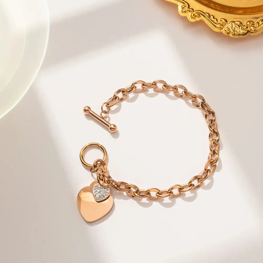 RETURNING HEART Bracciale Rose Gold élange